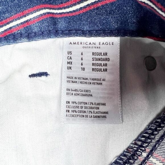 American Eagle Blue and Red Striped High Rise Mini Skirt Size 6 - Picture 7 of 9